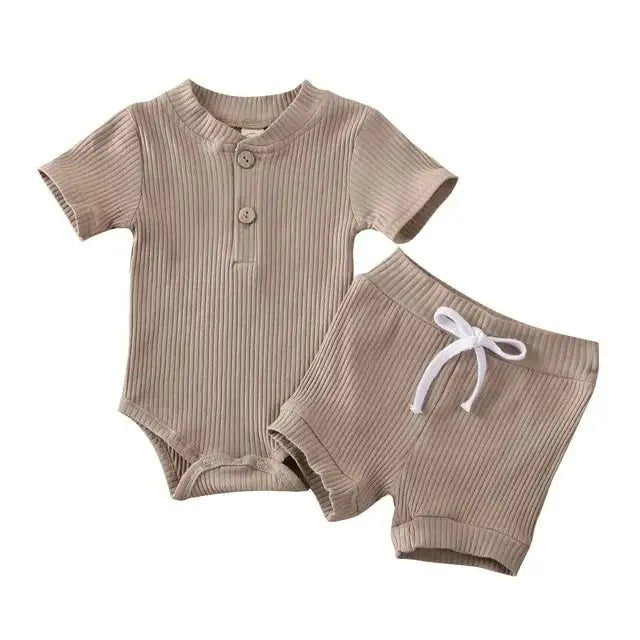 Pydcoco US Stock 0 - 24M 2PCS Kid Baby Clothes Set Short Sleeve Bodysuit Shorts Outfits Summer Set - Honesty Sales