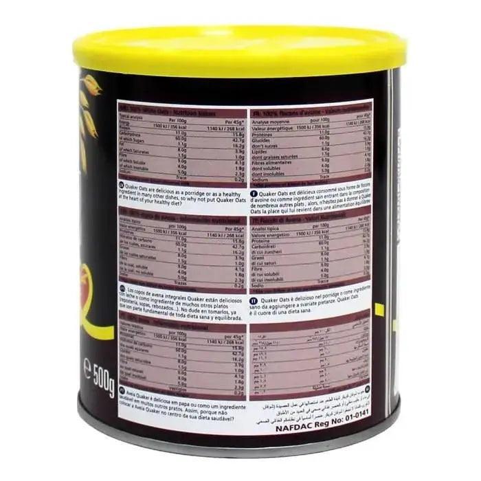 Quaker White Oats Tin - 500g - Honesty Sales