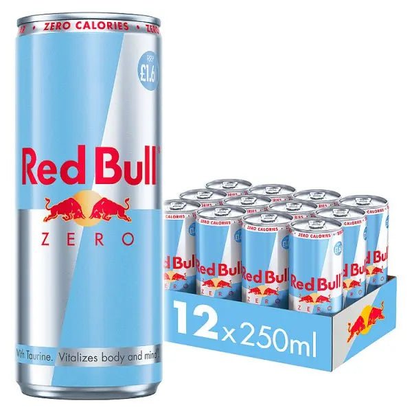 Red Bull Energy Drink Zero 250ml 12 Pack - Honesty Sales
