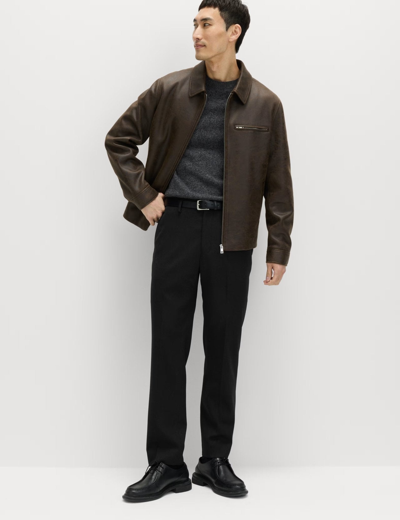 Regular Fit Wool Blend Trousers - Honesty Sales