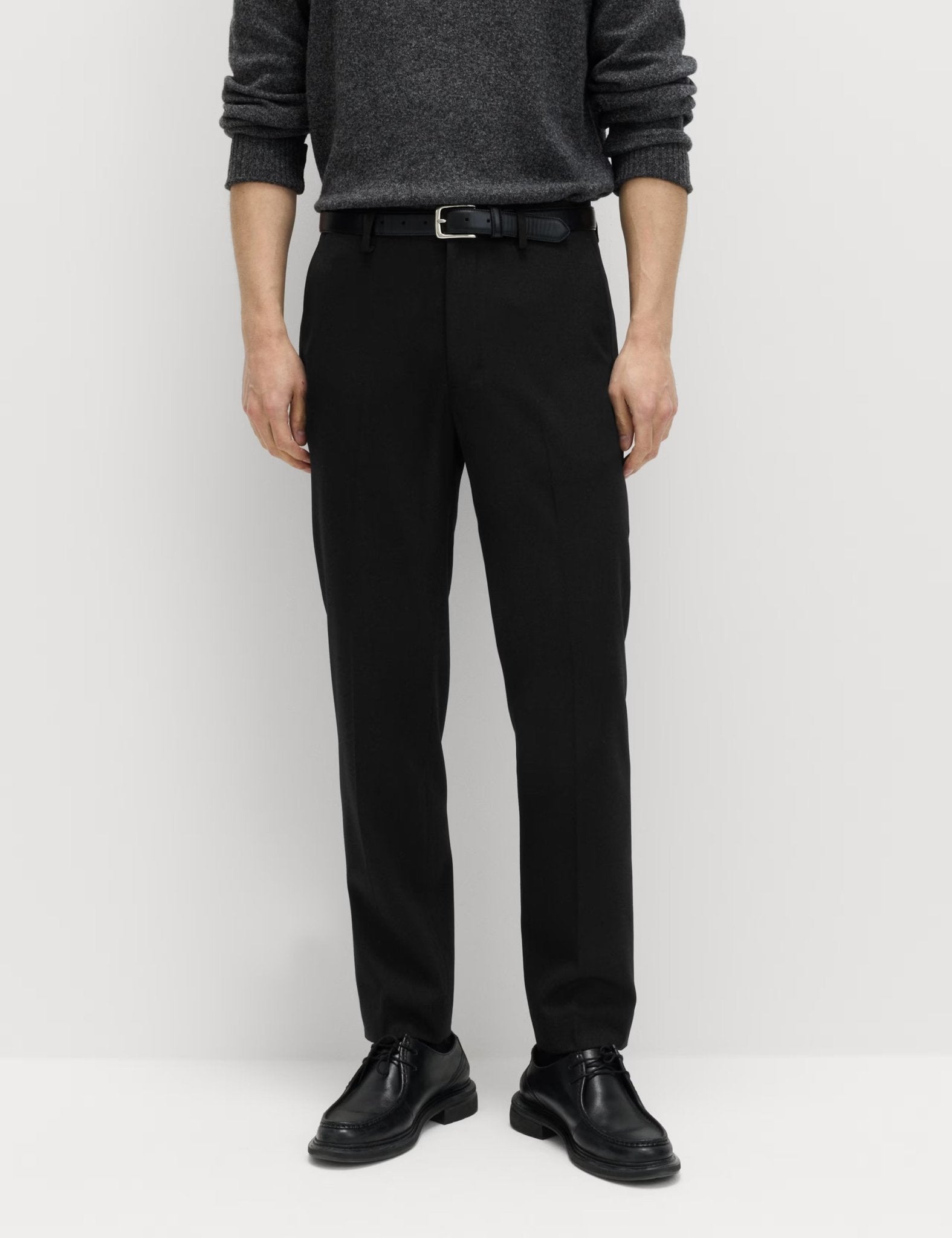 Regular Fit Wool Blend Trousers - Honesty Sales