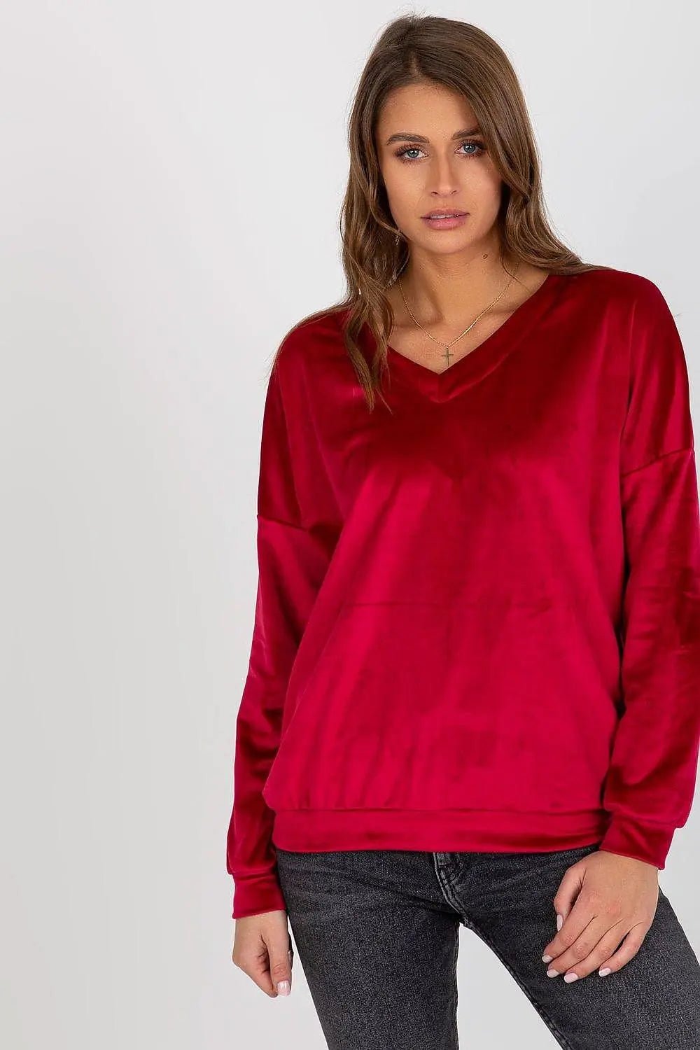 Relevance casual styling velour sweatshirt - Honesty Sales