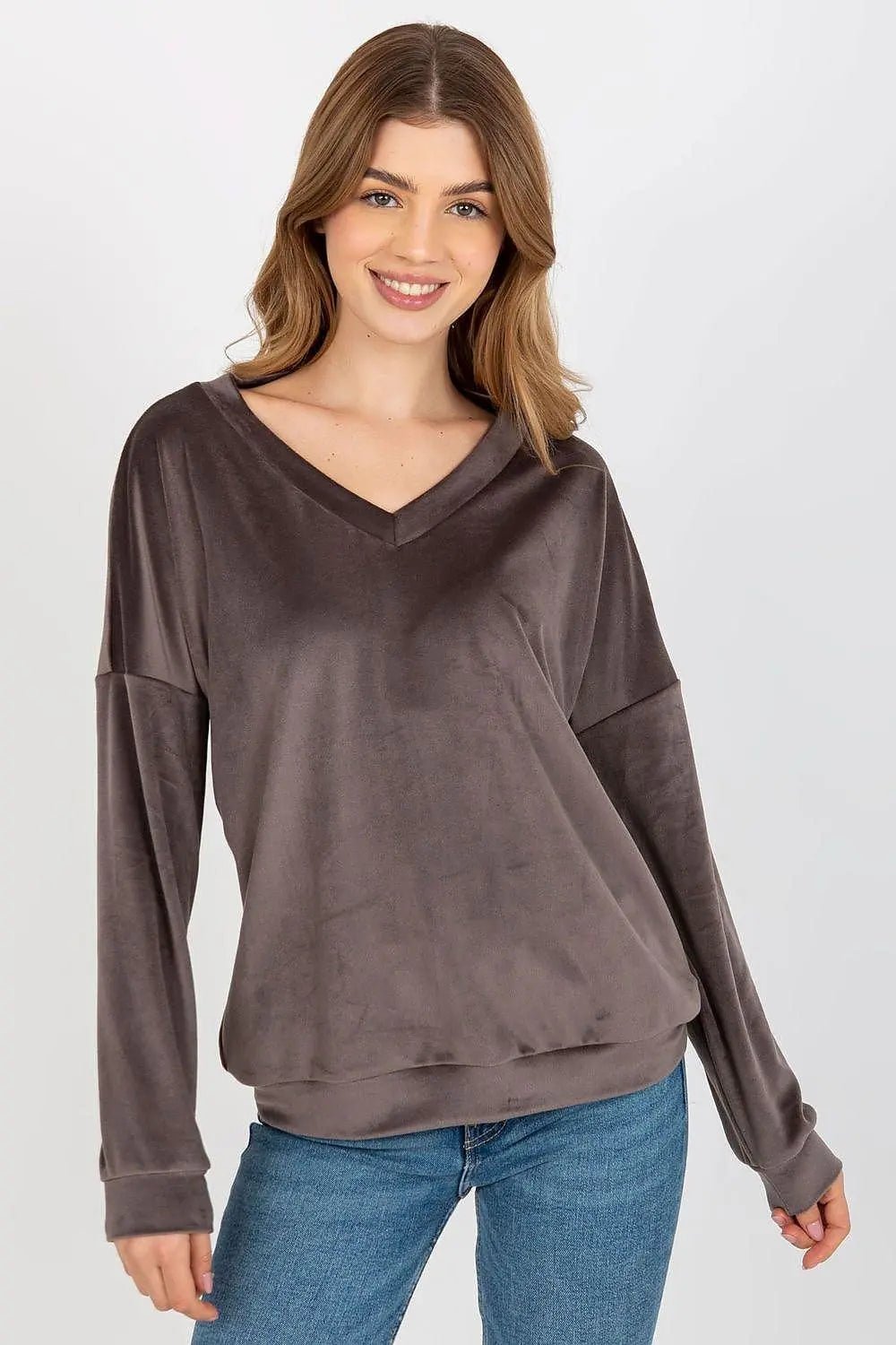 Relevance casual styling velour sweatshirt - Honesty Sales