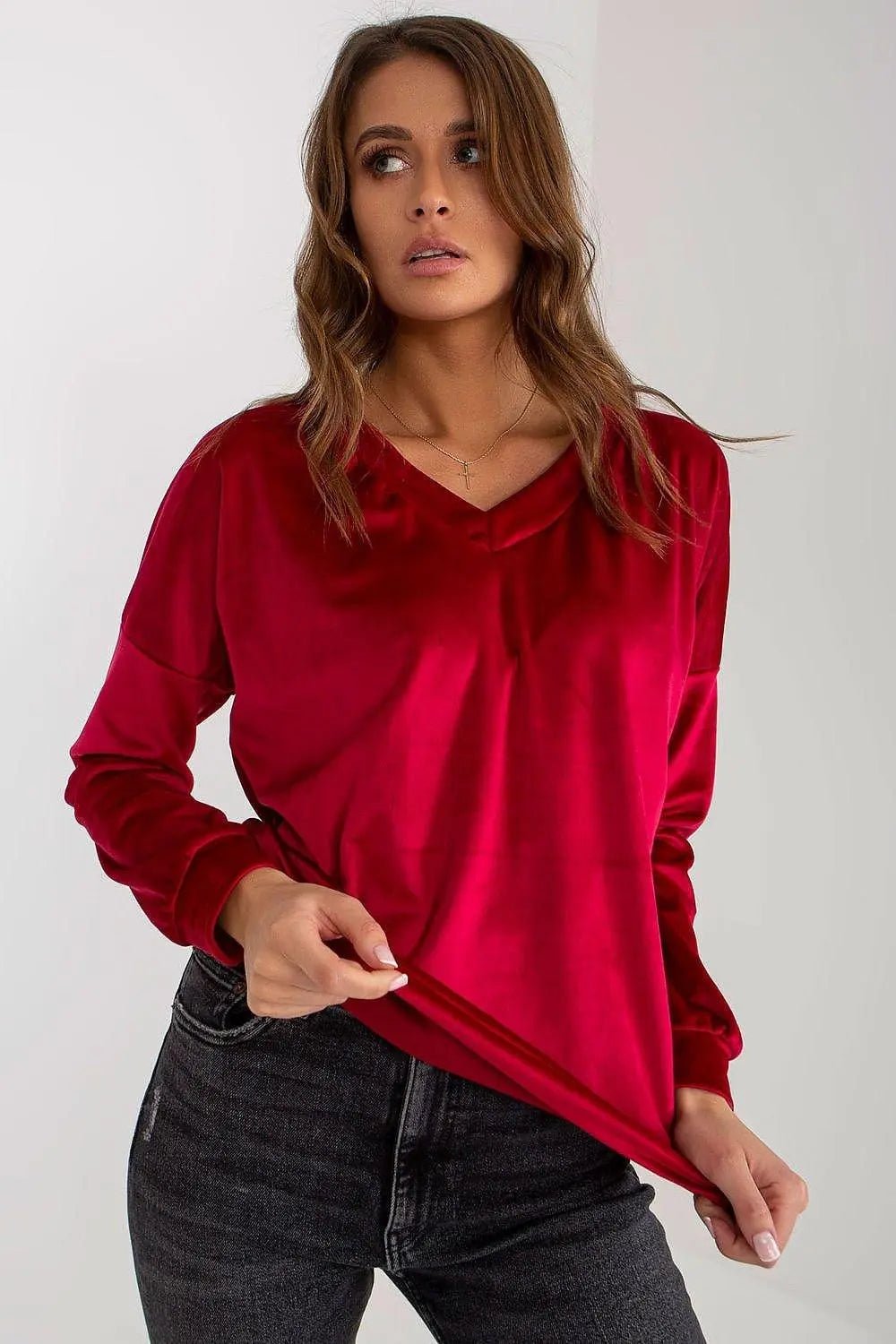Relevance casual styling velour sweatshirt - Honesty Sales