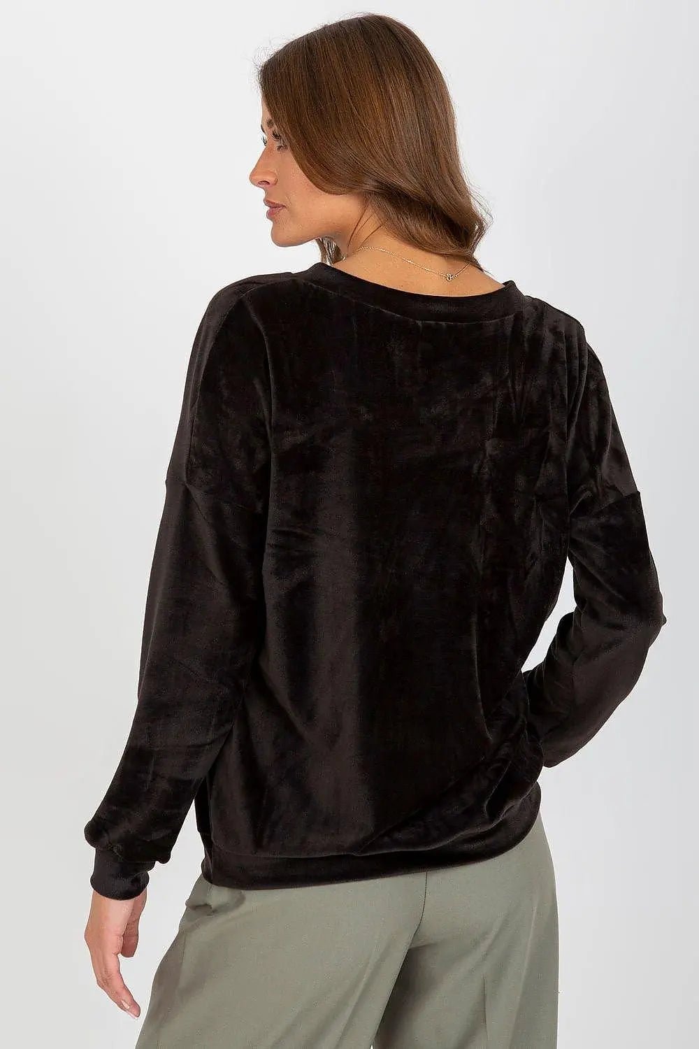 Relevance casual styling velour sweatshirt - Honesty Sales