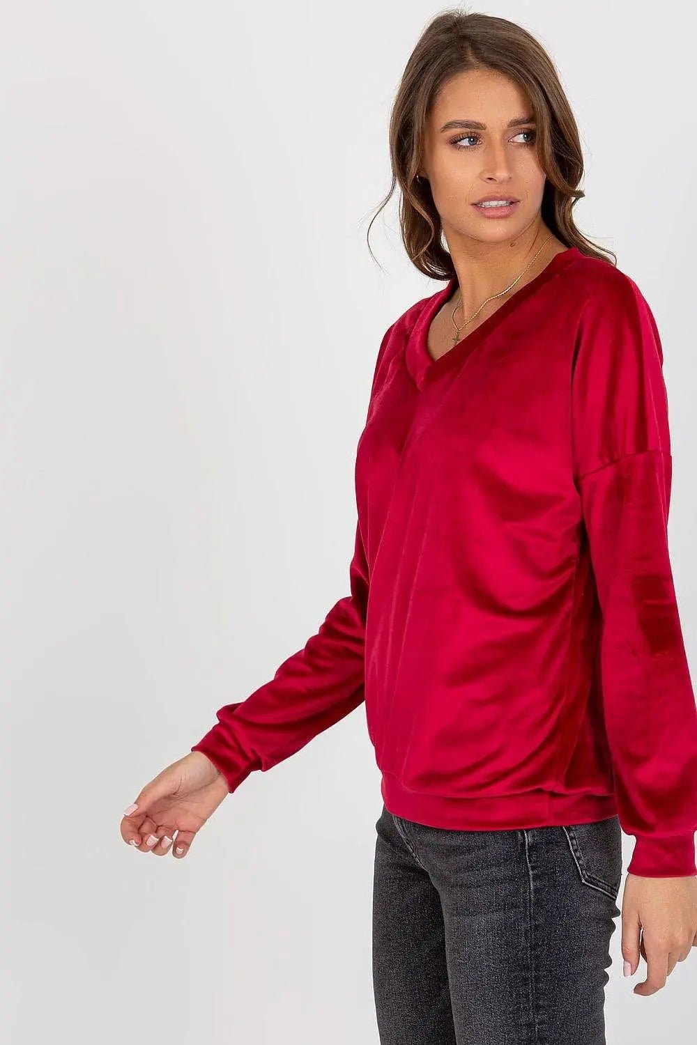 Relevance casual styling velour sweatshirt - Honesty Sales