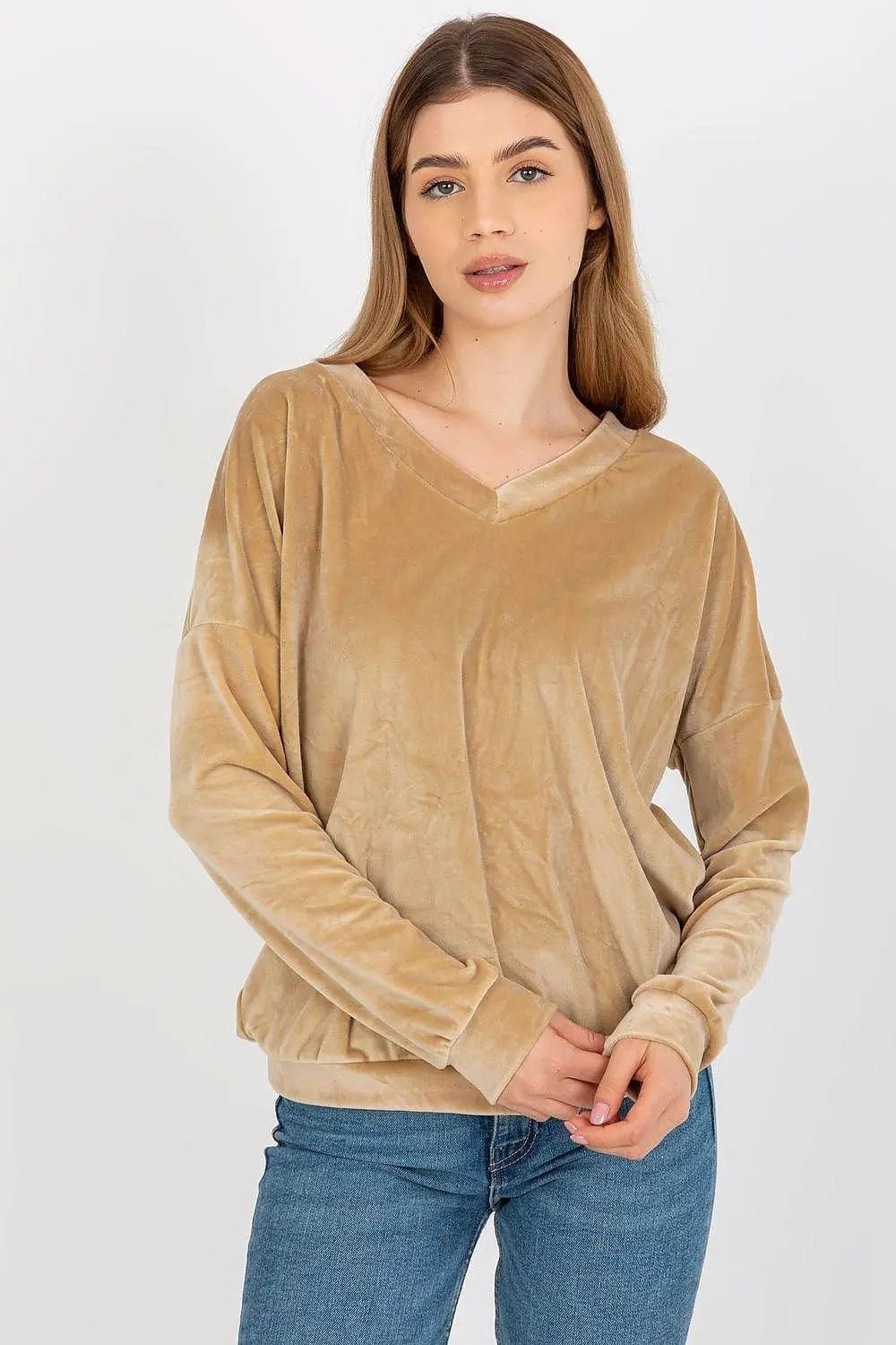 Relevance casual styling velour sweatshirt - Honesty Sales