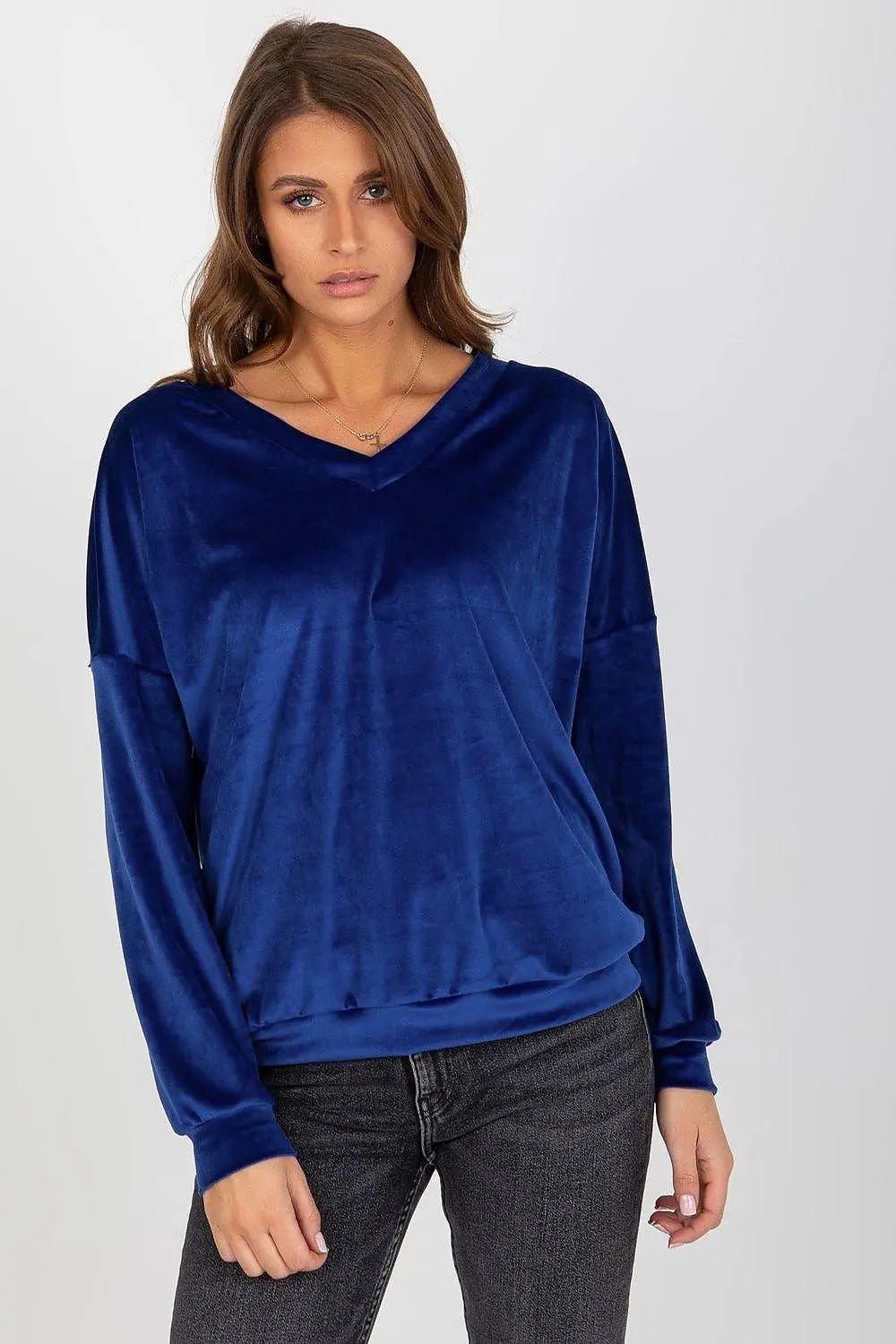 Relevance casual styling velour sweatshirt - Honesty Sales