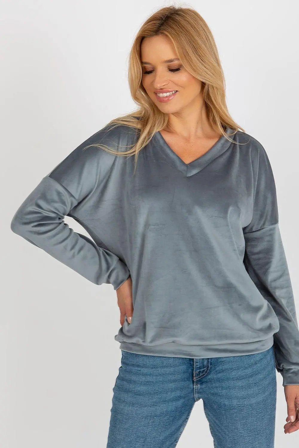 Relevance casual styling velour sweatshirt - Honesty Sales