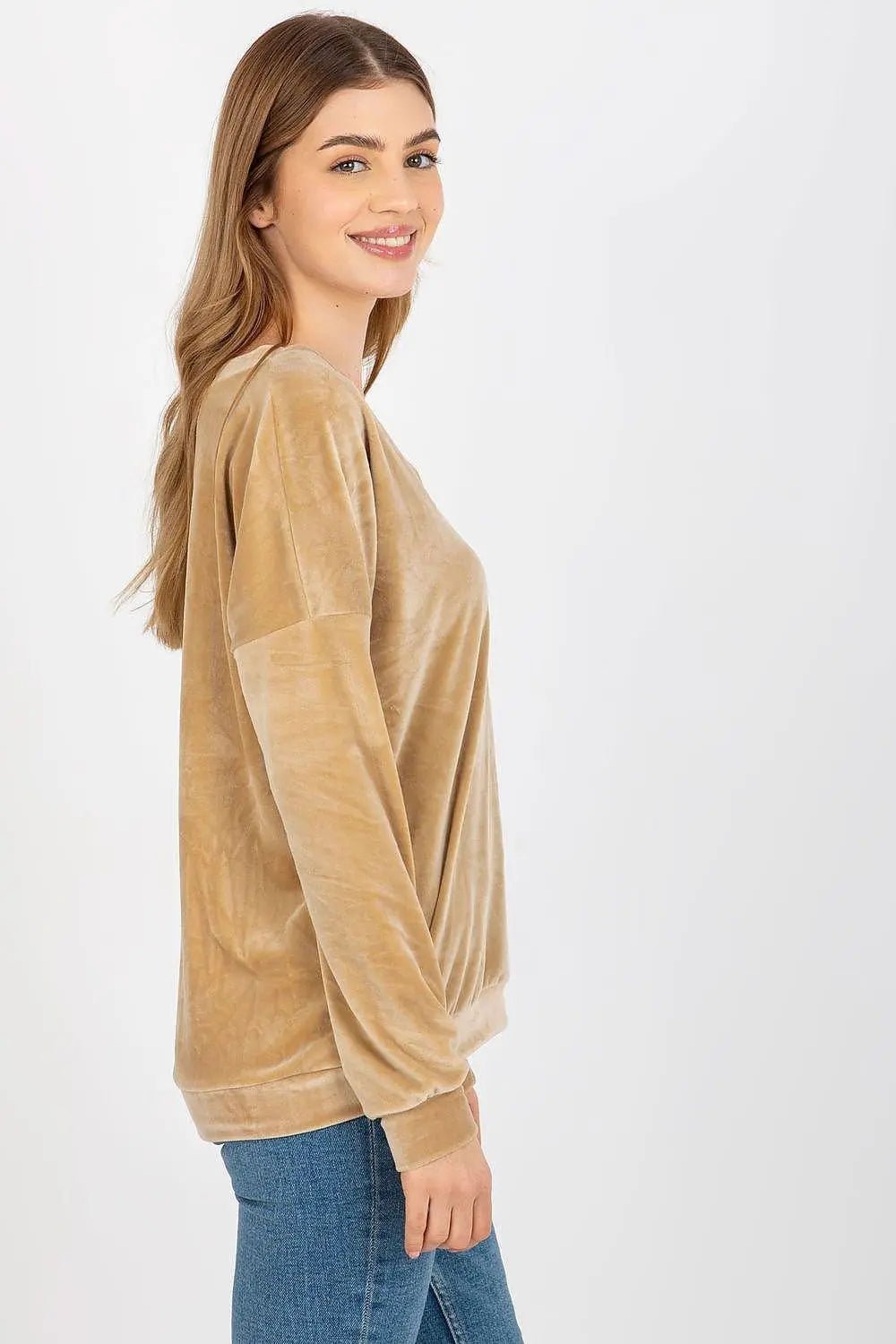 Relevance casual styling velour sweatshirt - Honesty Sales