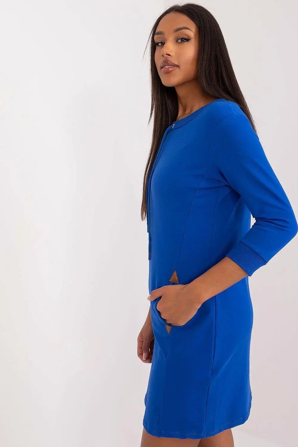 Relevance plain-cut sweatshirt dress - Honesty Sales