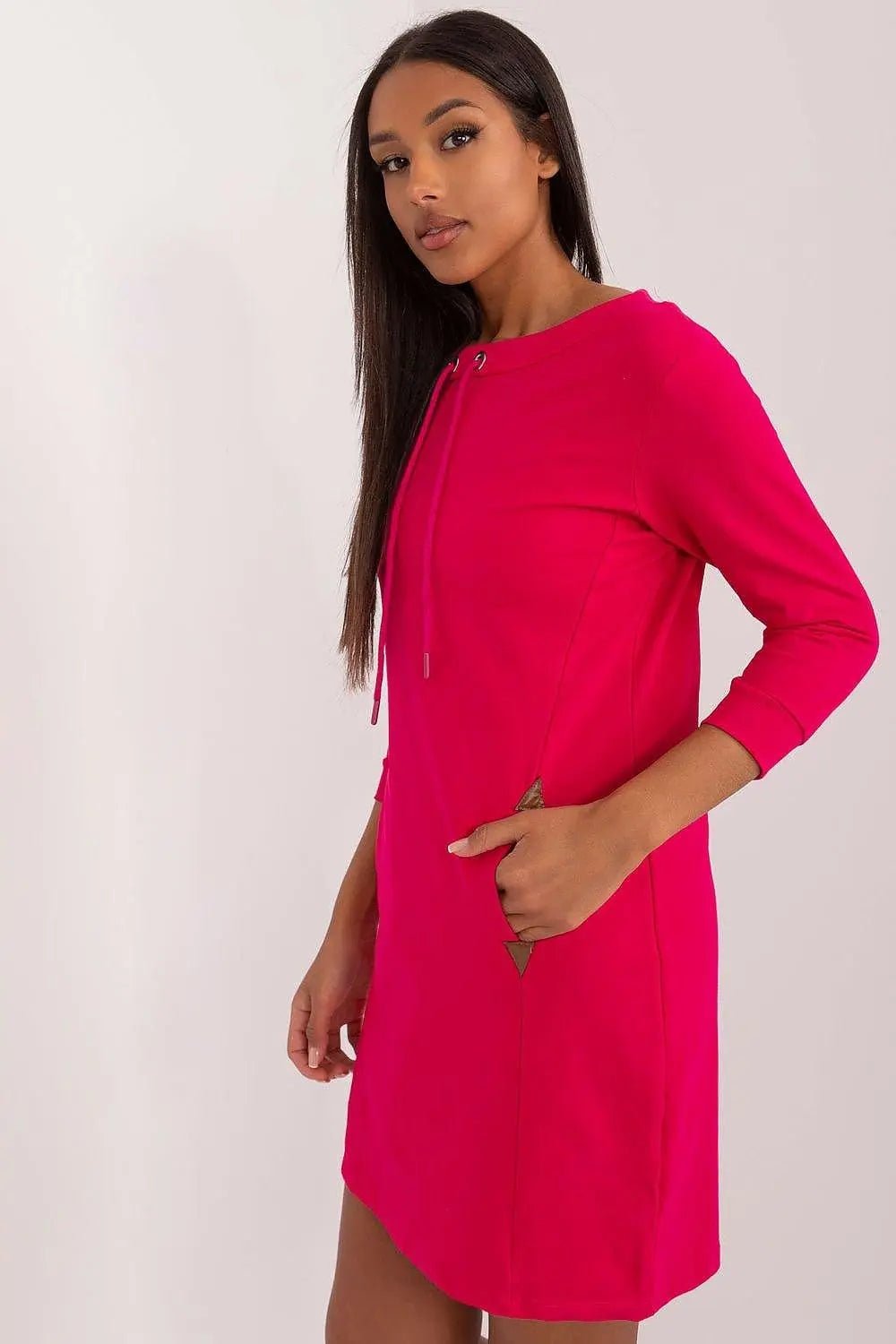 Relevance plain-cut sweatshirt dress - Honesty Sales