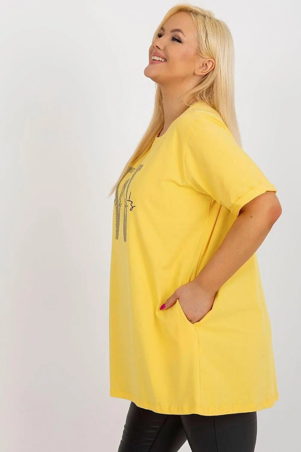 Relevance short sleeves and round neckline blouse - Honesty Sales