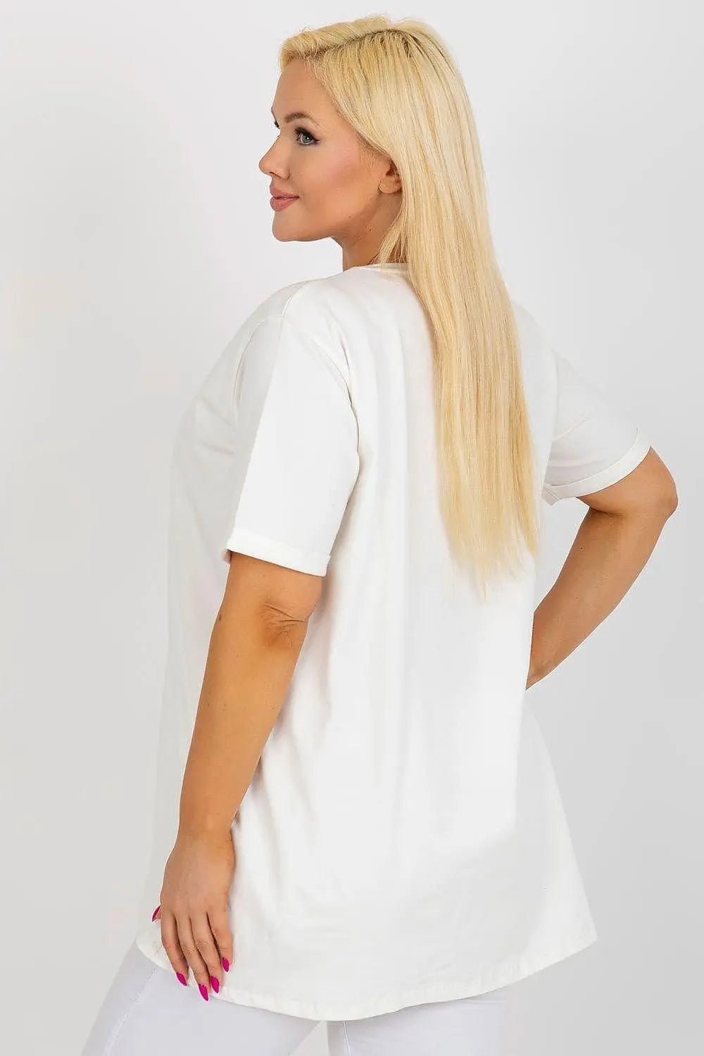Relevance short sleeves and round neckline blouse - Honesty Sales