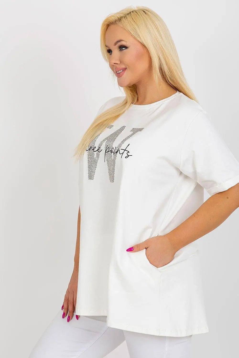Relevance short sleeves and round neckline blouse - Honesty Sales