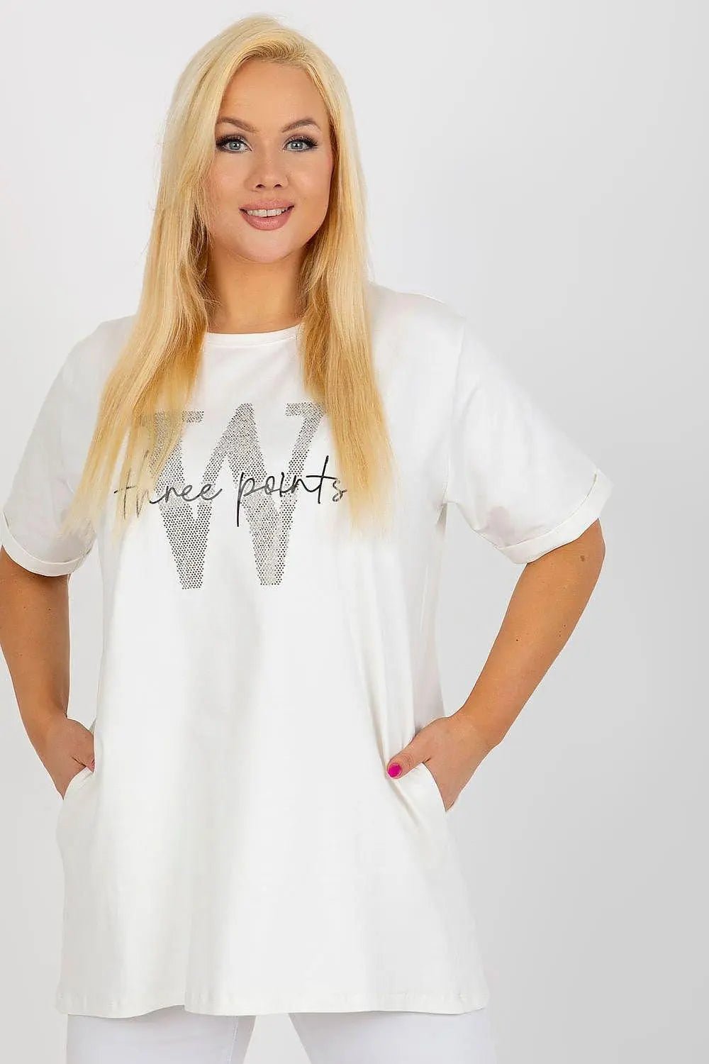 Relevance short sleeves and round neckline blouse - Honesty Sales