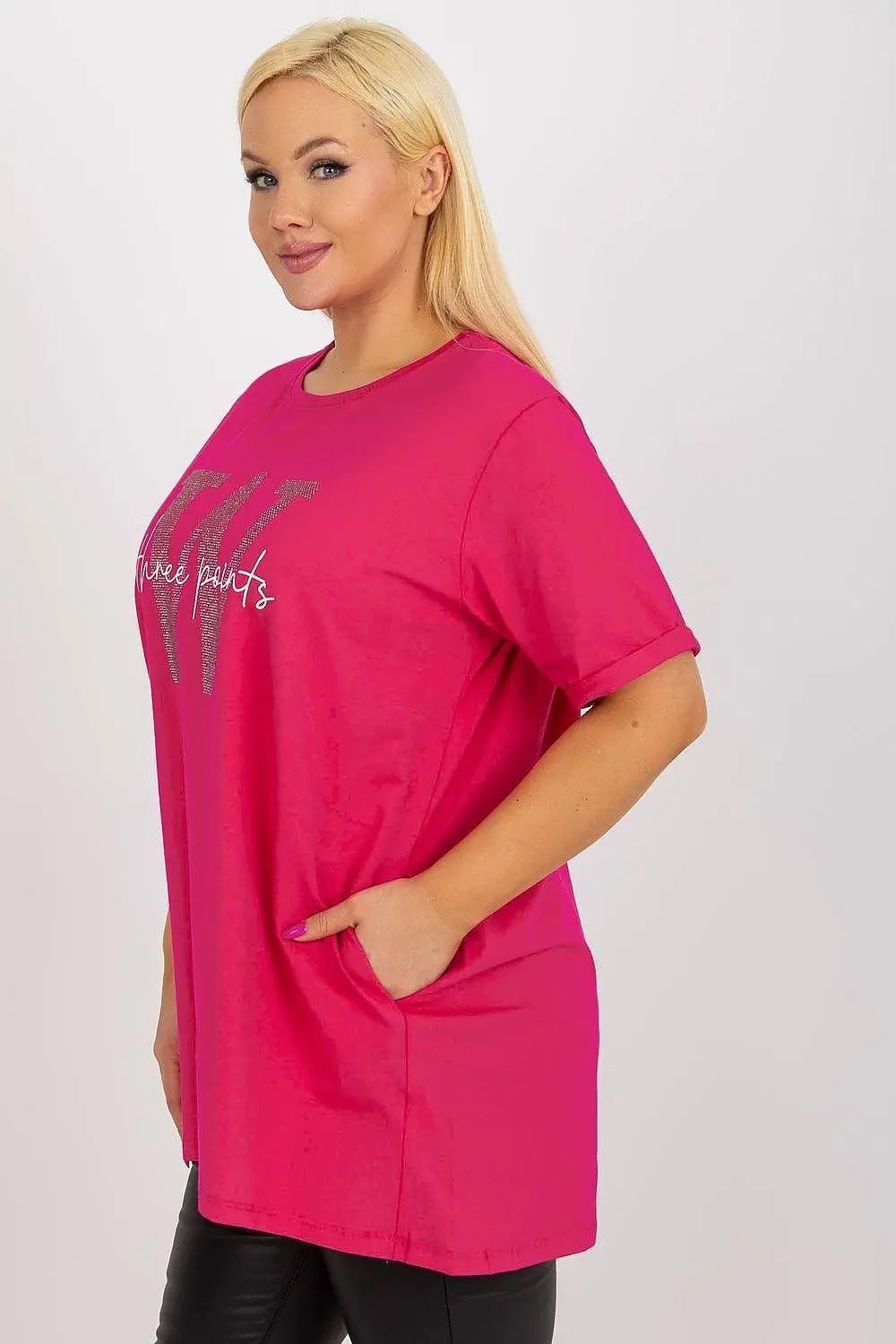 Relevance short sleeves and round neckline blouse - Honesty Sales