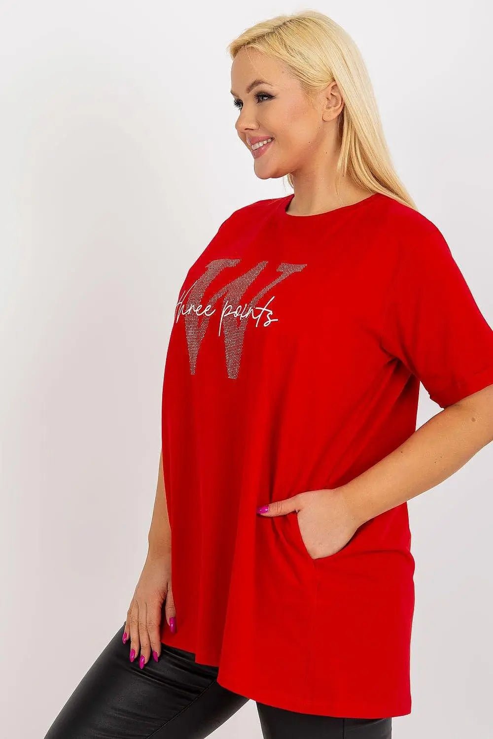 Relevance short sleeves and round neckline blouse - Honesty Sales
