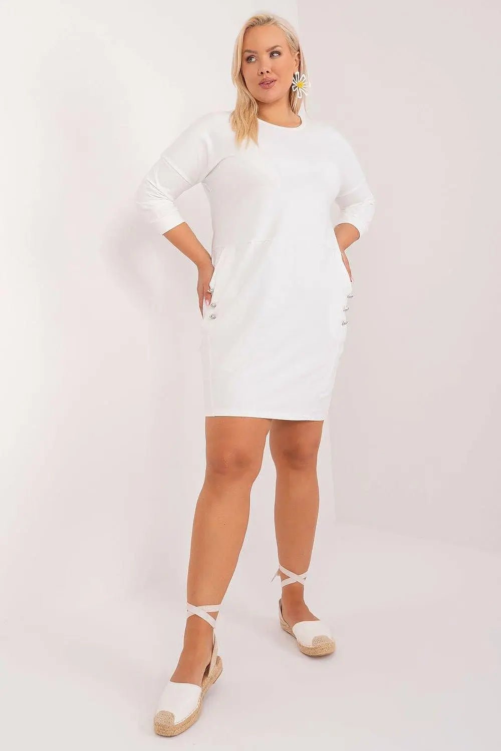 Relevance smooth, solid material feminine dress - Honesty Sales