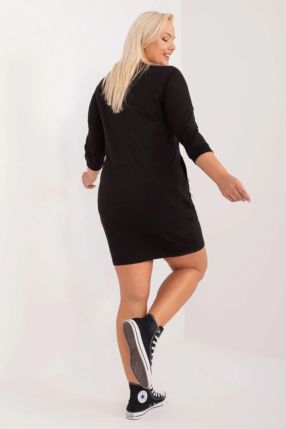 Relevance smooth, solid material feminine dress - Honesty Sales