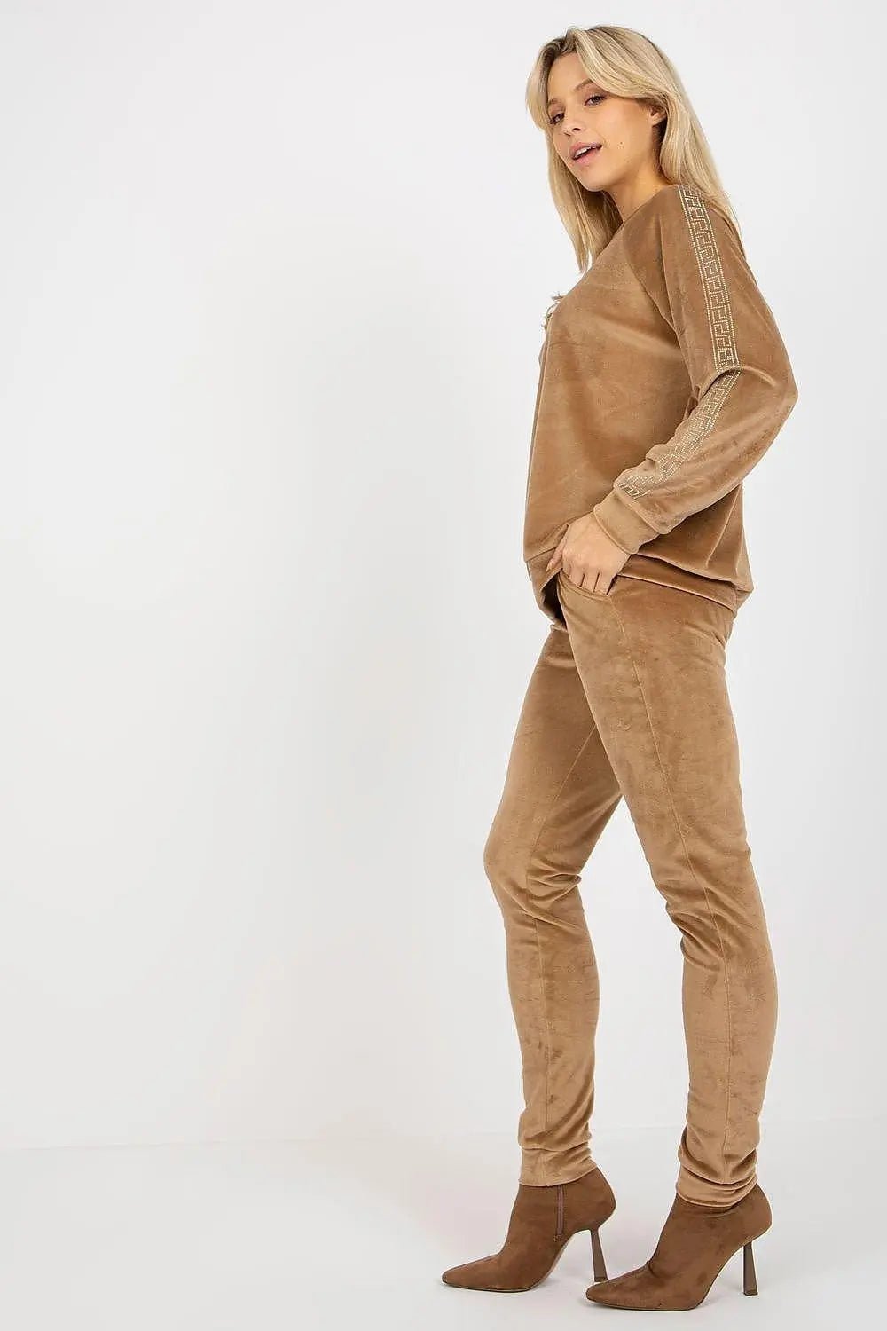 Relevance Velour blouse and long pants set - Honesty Sales