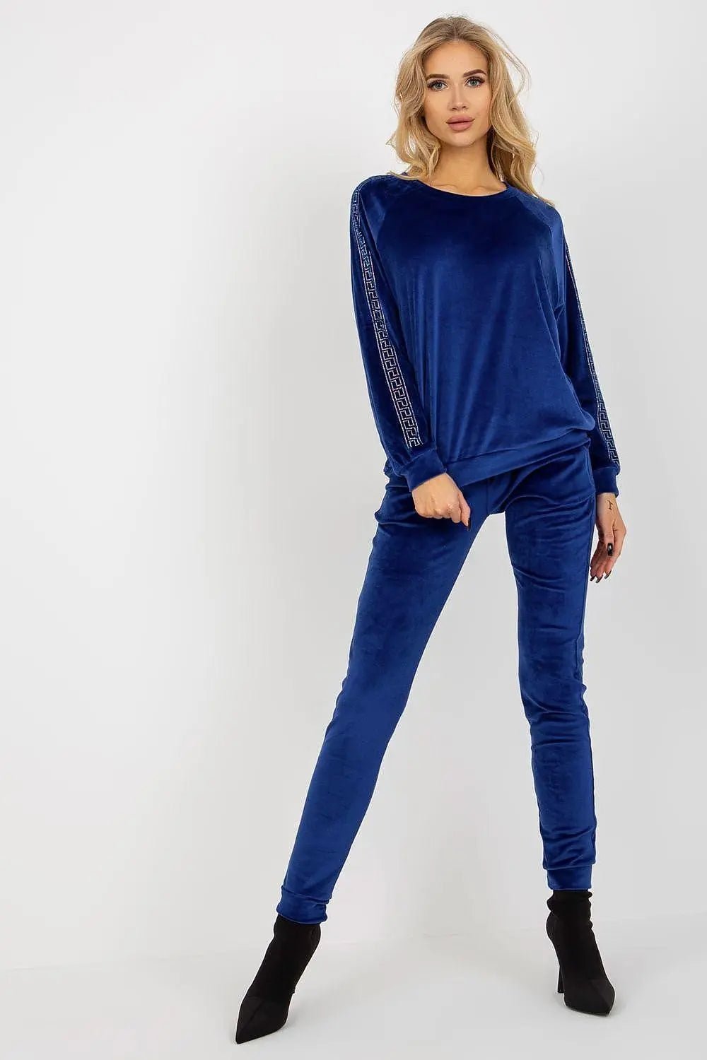 Relevance Velour blouse and long pants set - Honesty Sales