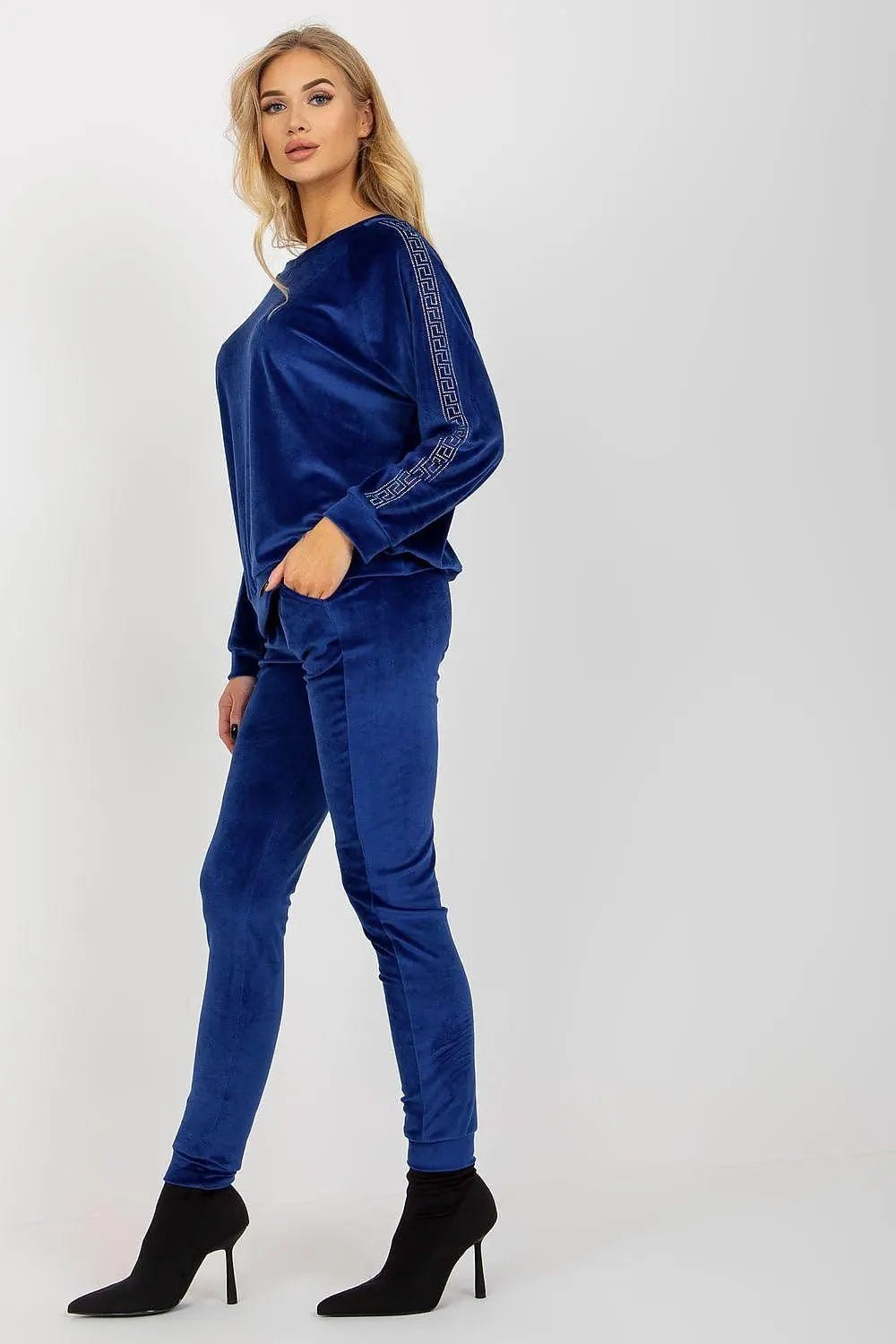 Relevance Velour blouse and long pants set - Honesty Sales