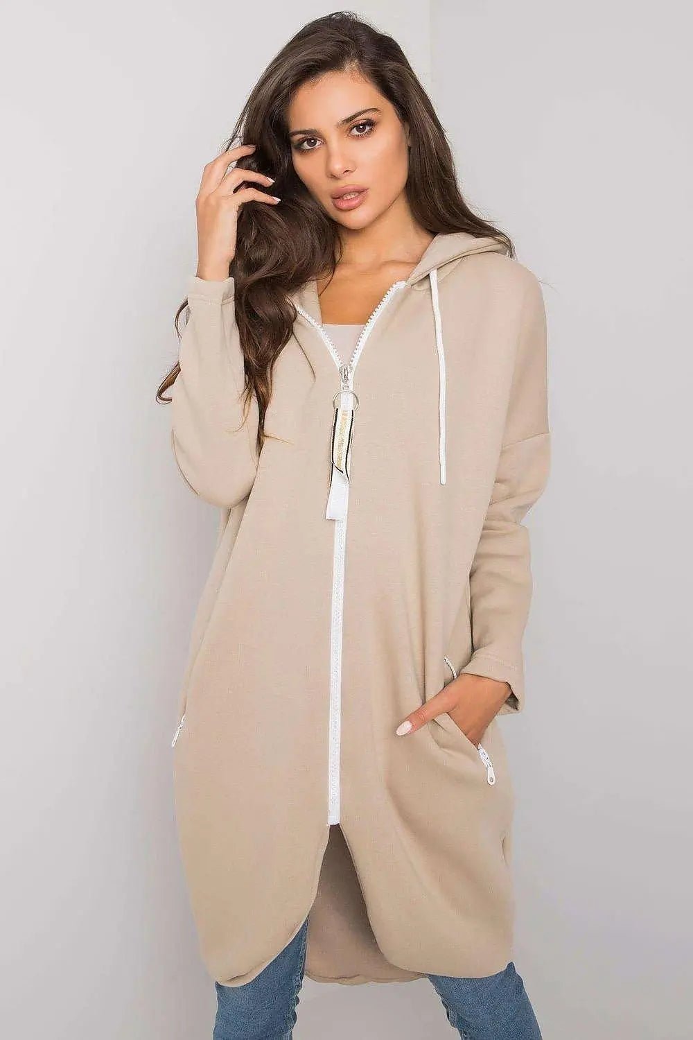 Relevance Womens sweatshirt with an extended cut - Honesty Sales