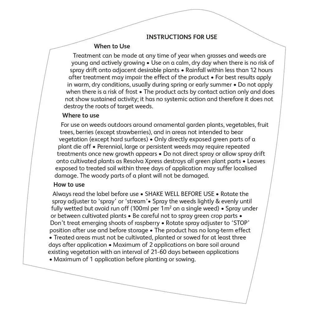 Resolva Xpress 24hr Weedkiller ontrols of a range - Honesty Sales