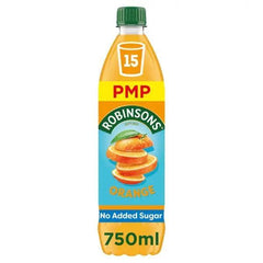 Robinsons Orange No Added Sugar Squash PMP 750ml (Case of 12) - Honesty Sales U.K