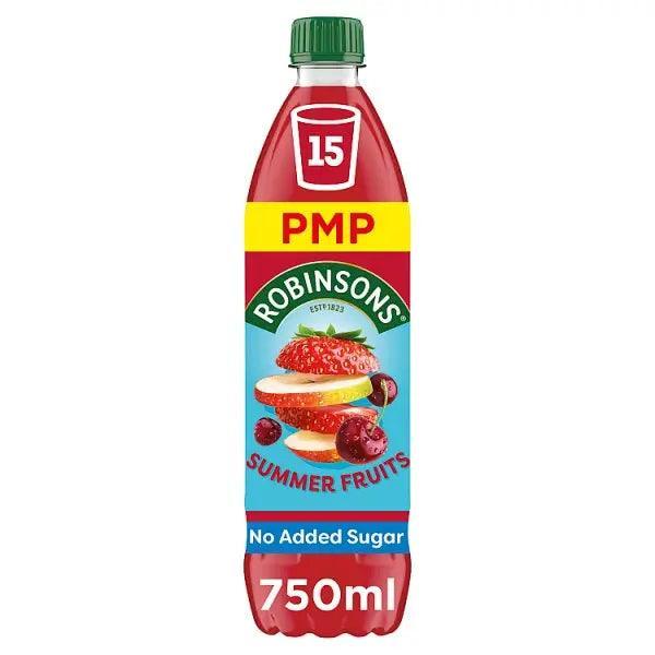 Robinsons Summer Fruits No Added Sugar Squash PMP 750ml (Case of 12) - Honesty Sales