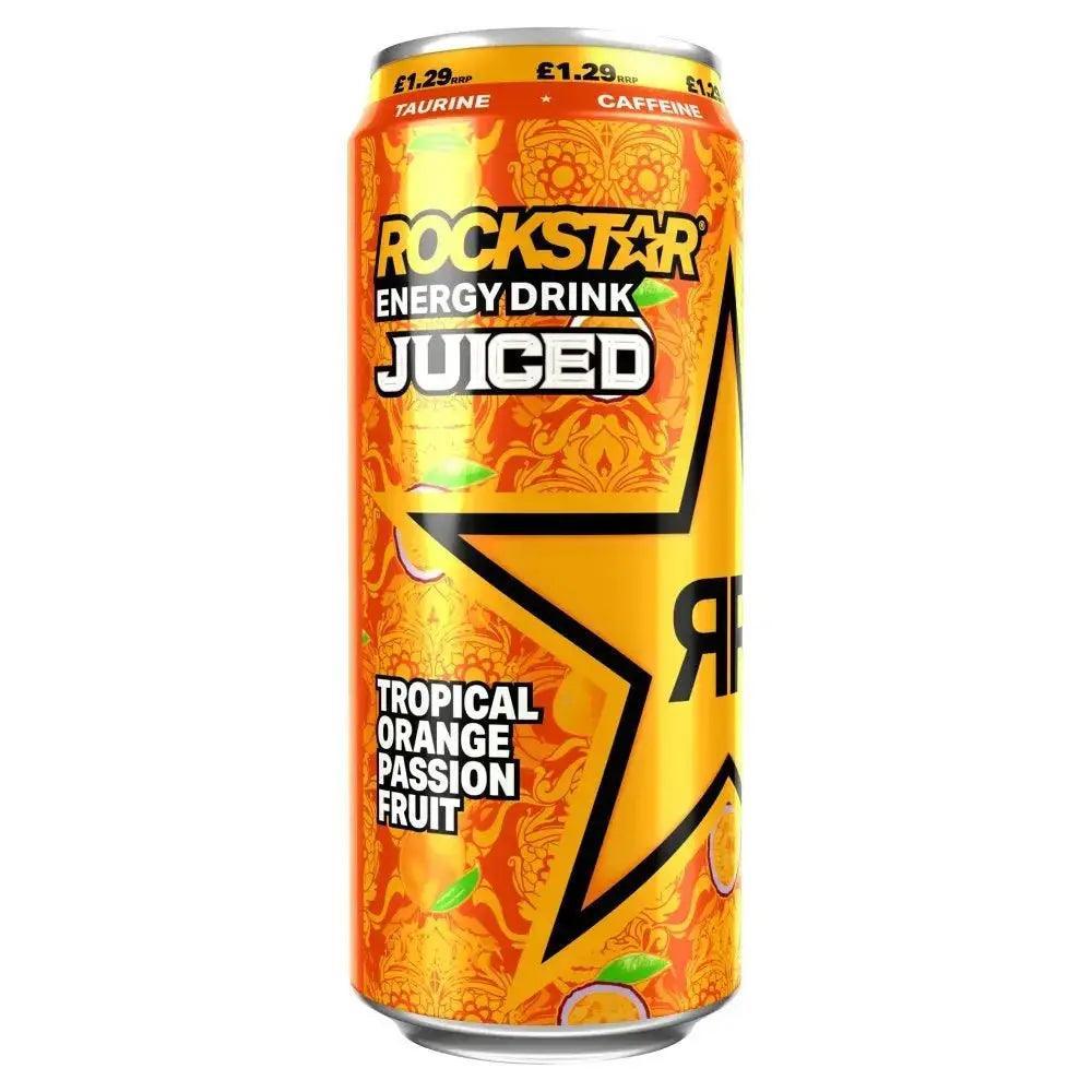 Rockstar Energy Drink Juiced Tropical Orange Passion Fruit 500ml (Case of 12) - Honesty Sales Main image