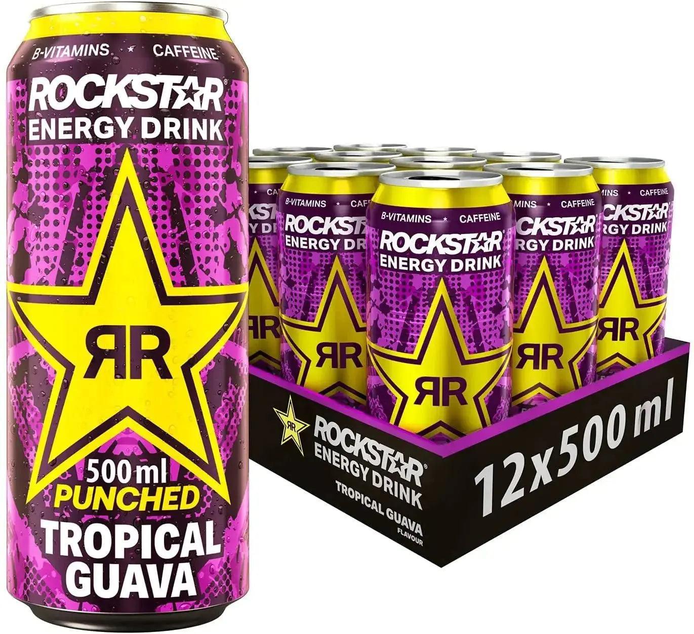 Rockstar Energy Drink Punched Tropical Guava 500ml (Case of 12) - Honesty Sales