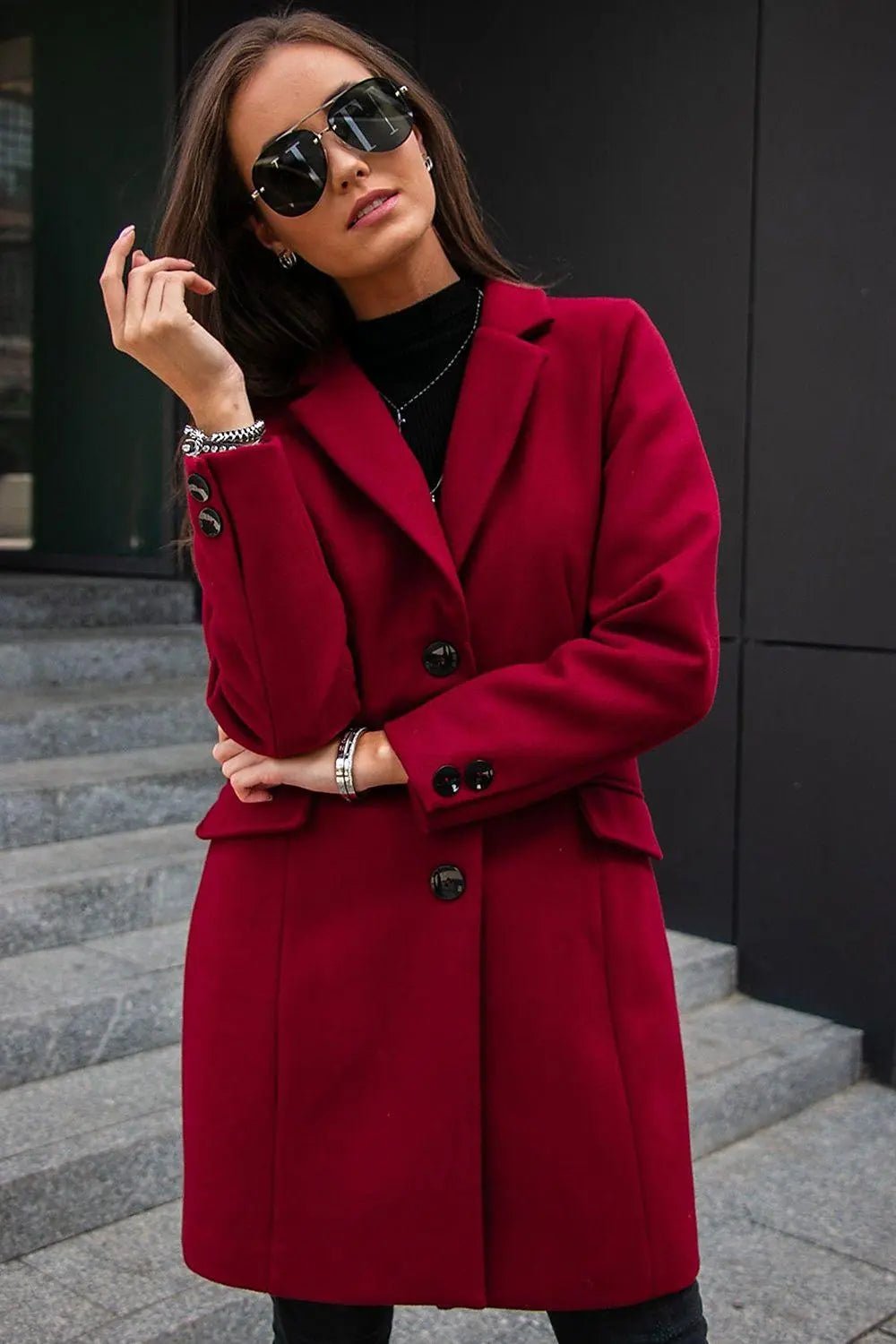 Roco Fashion single-breasted coat with a tailored cut - Honesty Sales