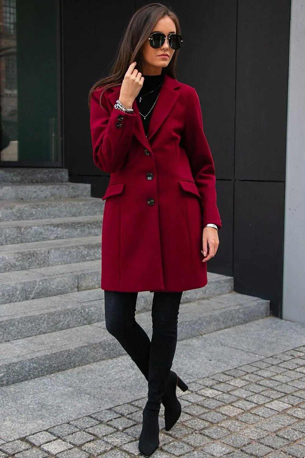 Roco Fashion single-breasted coat with a tailored cut - Honesty Sales