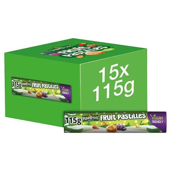 Rowntree's Fruit Pastilles Vegan Friendly Sweets Giant Tube 115g (Case of 15) - Honesty Sales