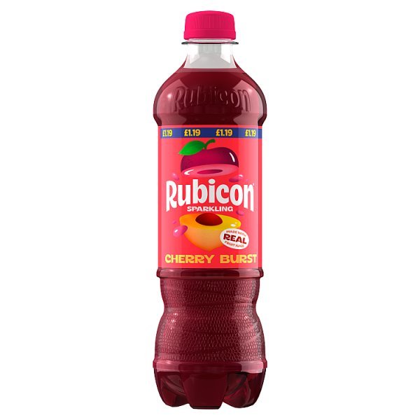 Rubicon Cherry Burst Sparkling Soft Drink Bottle 500ml (12 x 500ml) - Honesty Sales