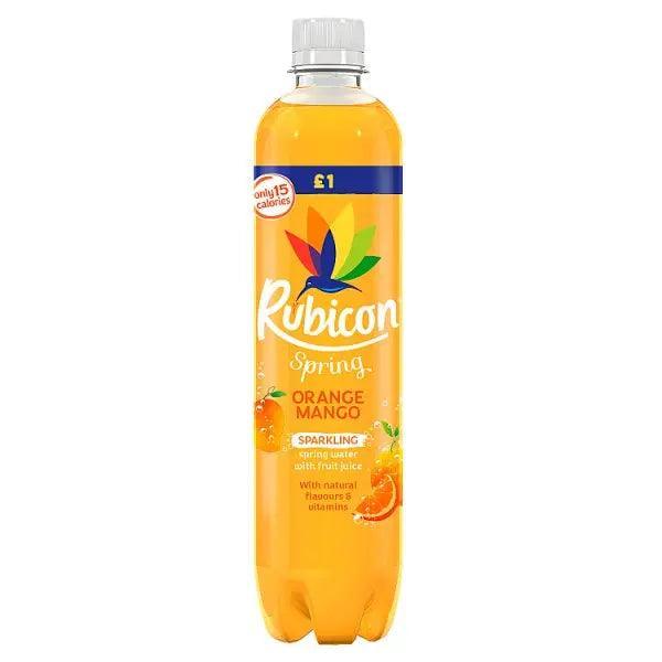 Rubicon Spring Orange Mango Sparkling Spring Water with Fruit Juice 500ml (Case of 12) - Honesty Sales