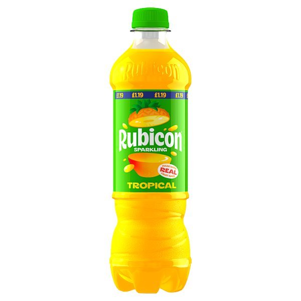 Rubicon Tropical Sparkling Soft Drink Bottle 500ml (12 x 500ml) - Honesty Sales