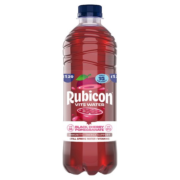 Rubicon Vits Water Black Cherry Pomegranate 500ml (12 x 500ml) - Honesty Sales