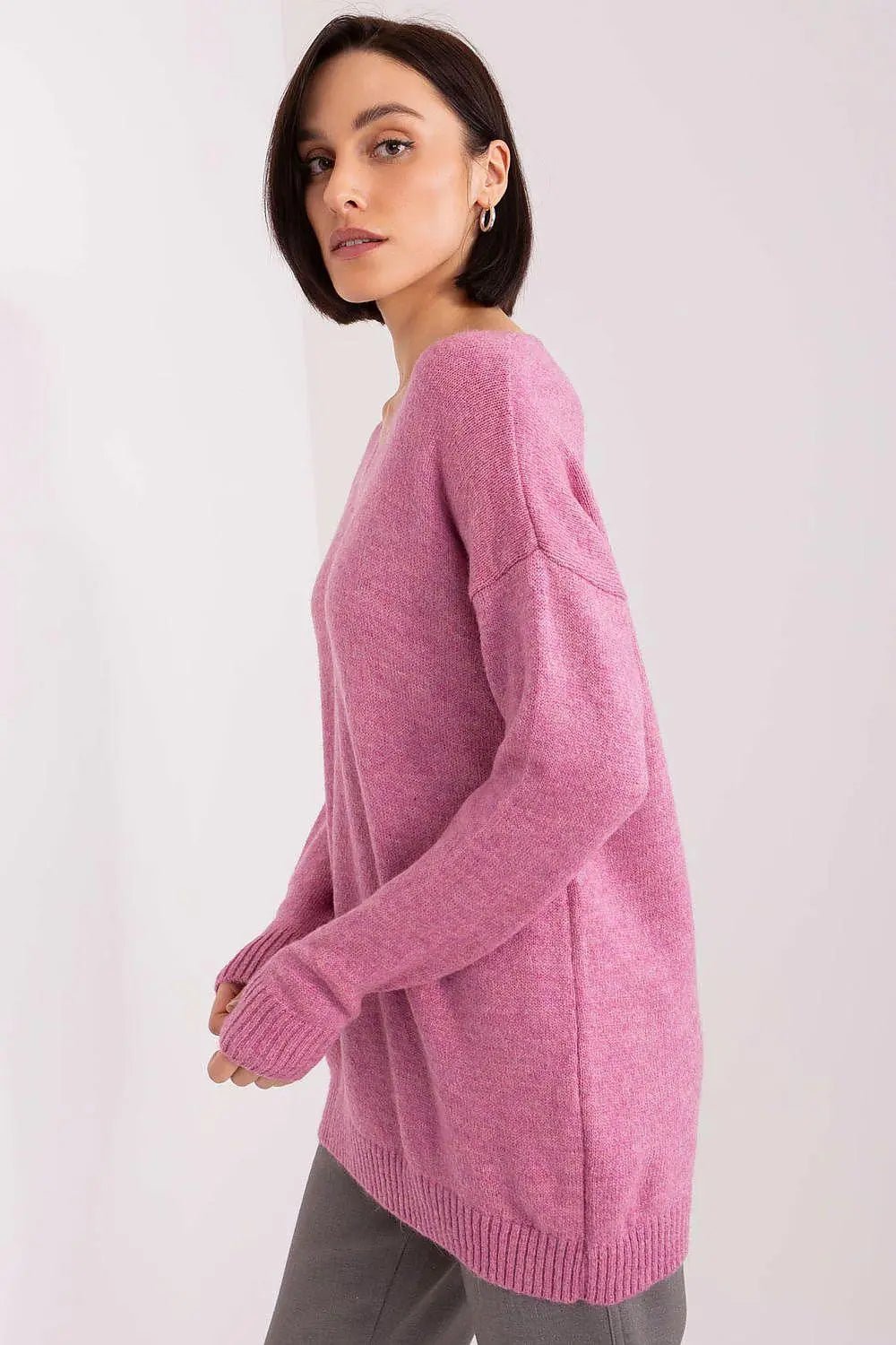 Rue Paris long sleeve and heart neckline sweater - Honesty Sales