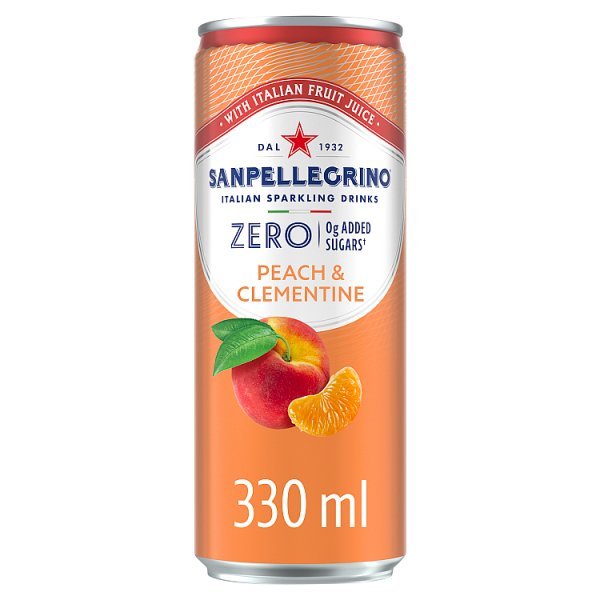 San Pellegrino Zero Peach & Clementine 330ml (12 x 330ml) - Honesty Sales