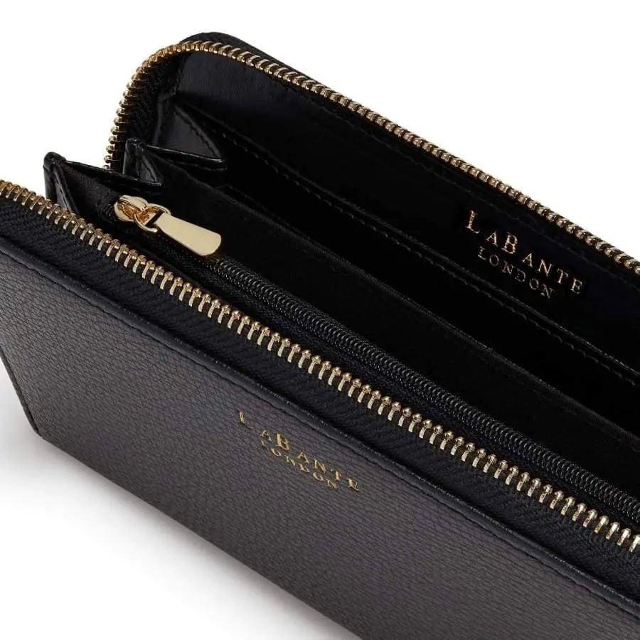 Serene Black Vegan Zip Around Wallet - Honesty Sales