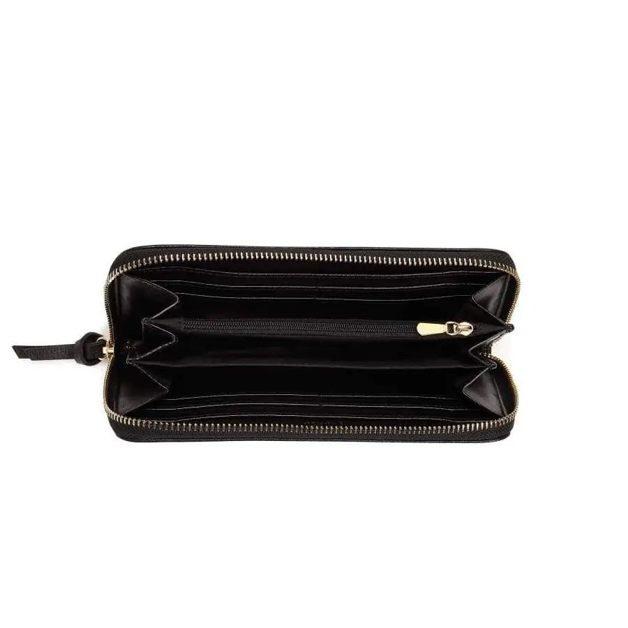 Serene Black Vegan Zip Around Wallet - Honesty Sales