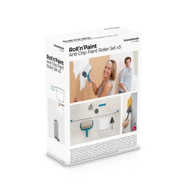 Set of refillable, Anti - drip Paint Rollers Roll'n'paint InnovaGoods 5 Pieces - Honesty Sales