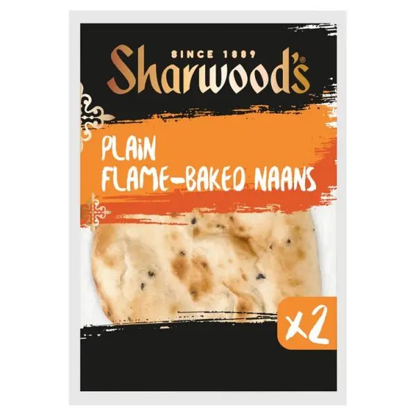 Sharwood's 2 Plain Flame - Baked Naans (Case of 7) - Honesty Sales