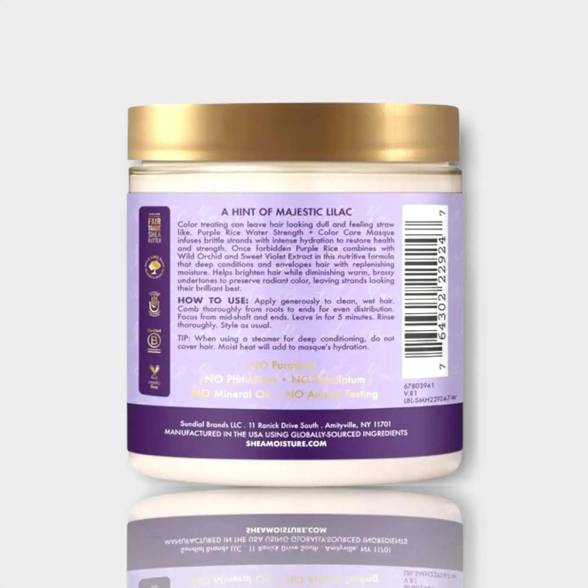 Shea Moisture Purple Rice Water Strength &amp; Color Care Masque Image secondaire du produit
