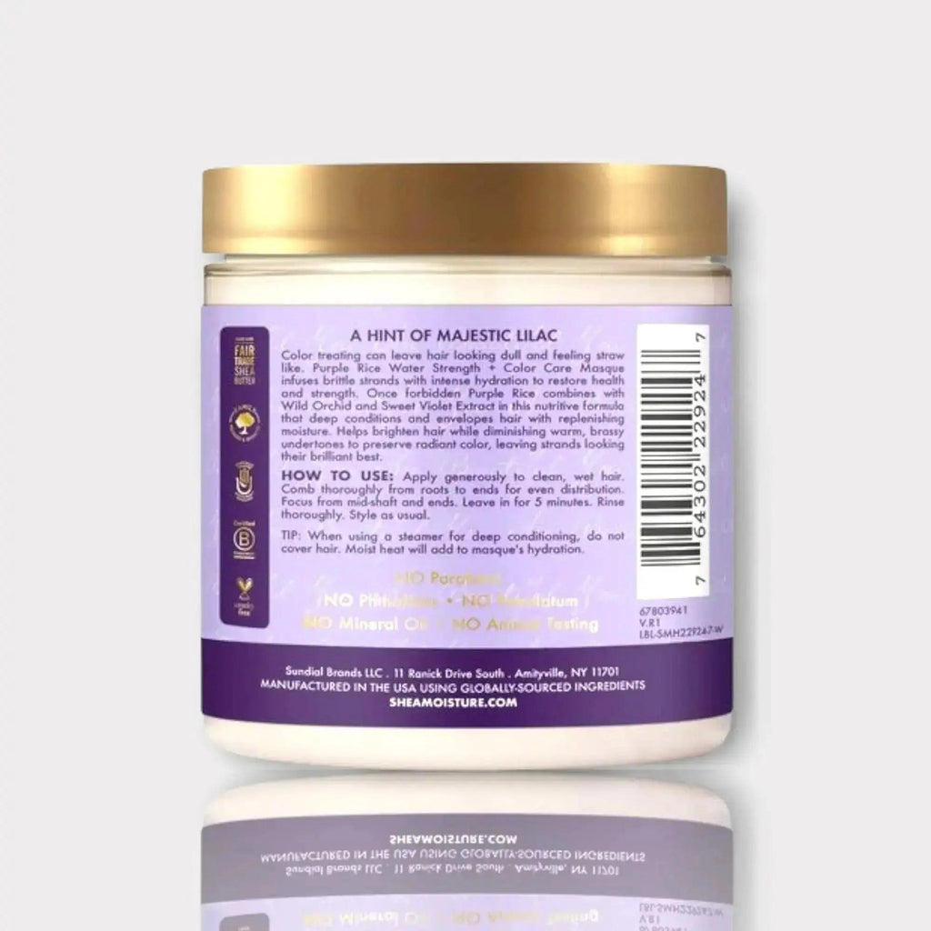 Shea Moisture Purple Rice Water Strength & Color Care Masque - Honesty Sales