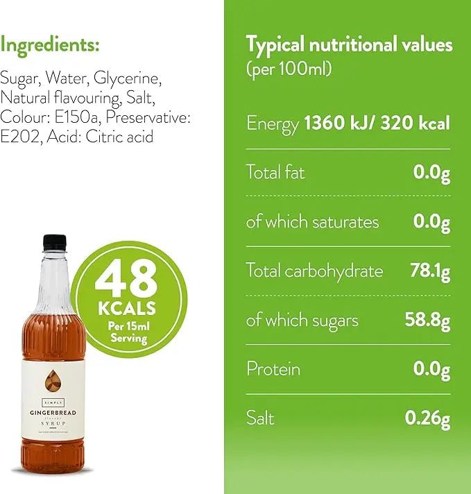 Simply Gingerbread Syrup - Honesty Sales