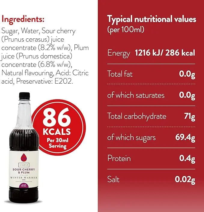 Simply Sour Cherry & Plum Winter Warmer - Honesty Sales